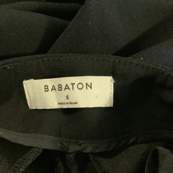 BABATON BLACK WIDE LEG HIGH WAIST PANTS S - Picture 9 of 9